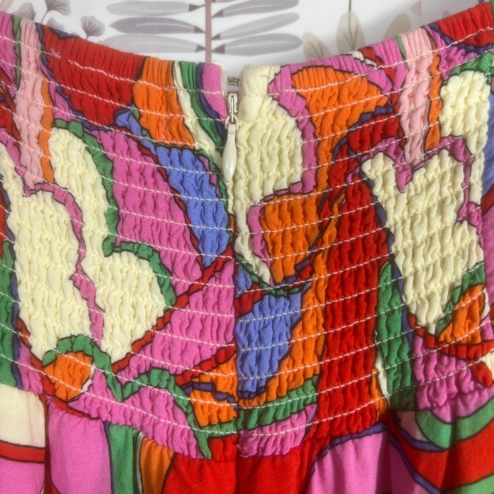 Golden by Golden Couture Maxi Dress – Colorful Abstract Puff Sleeve – Size M - Picture 9 of 10